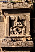 The great Chola temples of Tamil Nadu - The Nataraja temple of Chidambaram. The East Gopura. Details of the panels with dance postures.